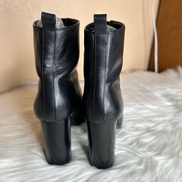 Zara Black Zip Front Ankle Boots Size 40/9 - Picture 6 of 14